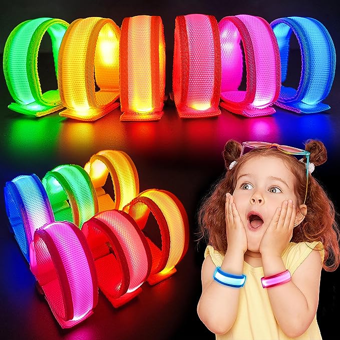 GIFTINBOX 6 PCS Halloween LED Light Up Bracelets for Kids Adults