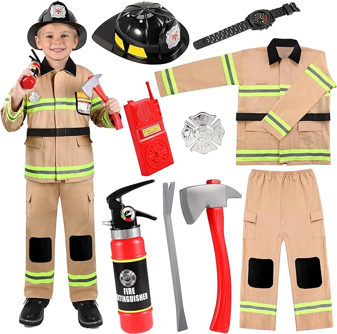 GIFTINBOX Firefighter Costume for Kids Fireman Costume for Kids