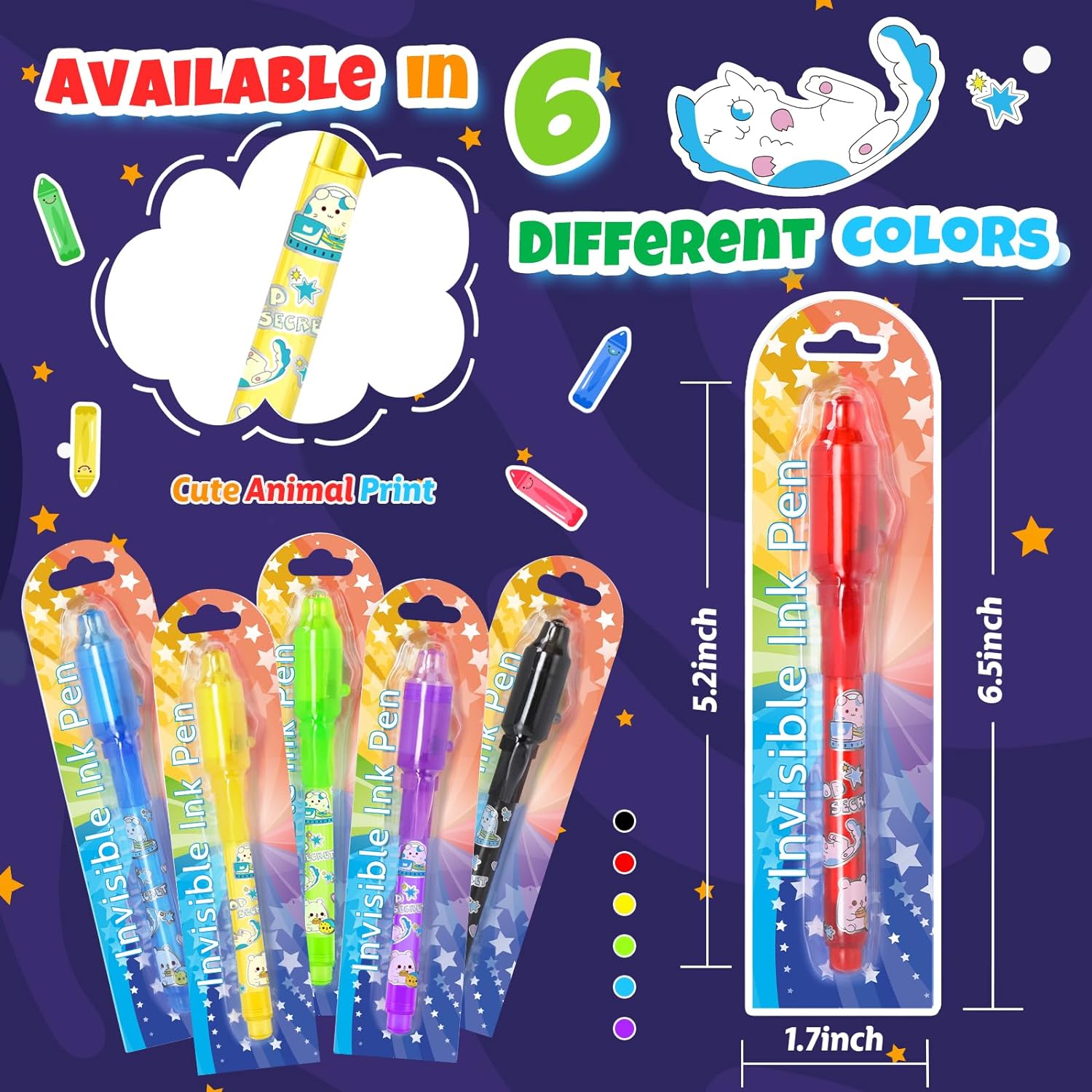 GIFTINBOX Invisible Ink Pen with UV Light for Kids