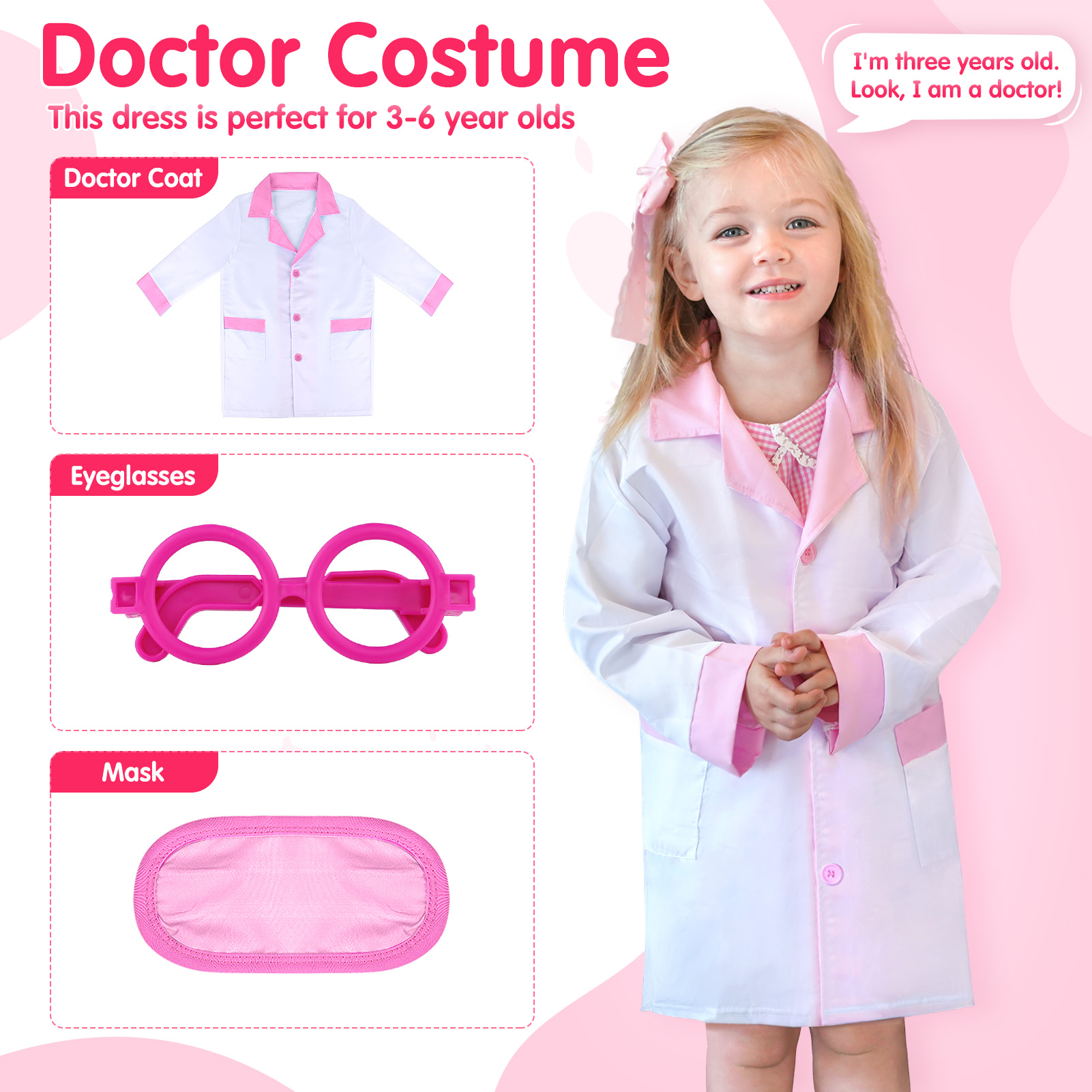 GIFTINBOX Kids Doctor Kit for Girls Pink Doctors kit for Kids