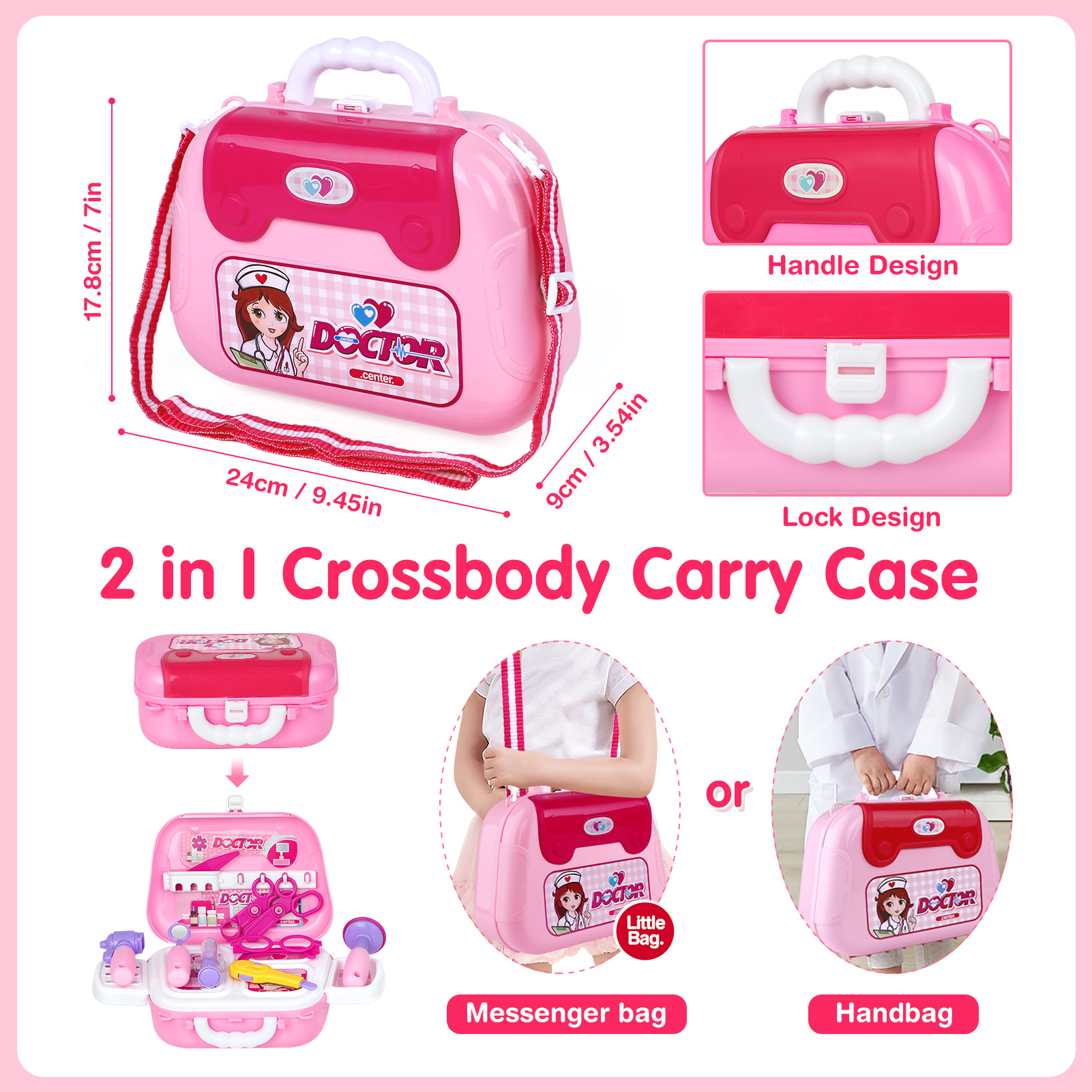 GIFTINBOX Kids Doctor Kit for Girls Pink Doctors kit for Kids