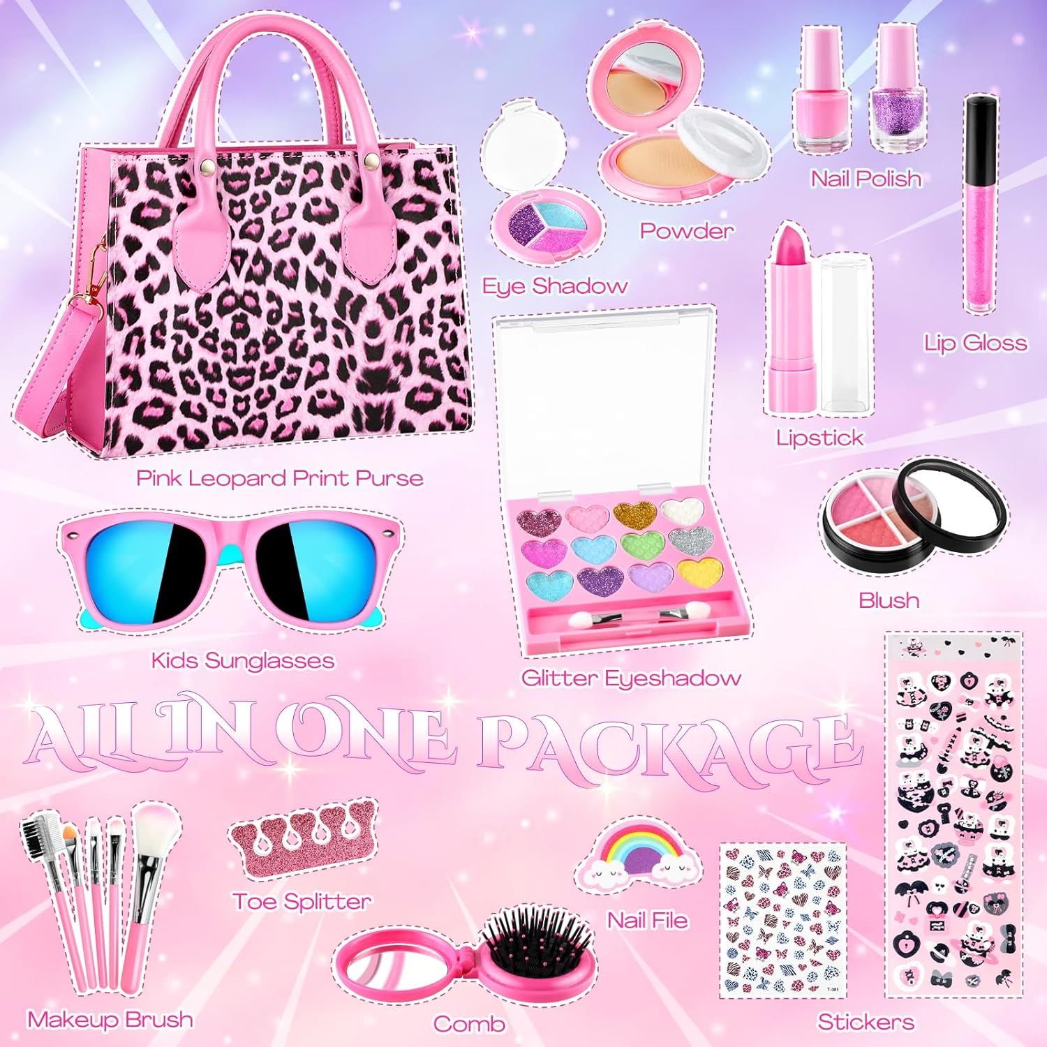 GIFTINBOX Kids Makeup Kit for Girl Washable Makeup Kit for Kids