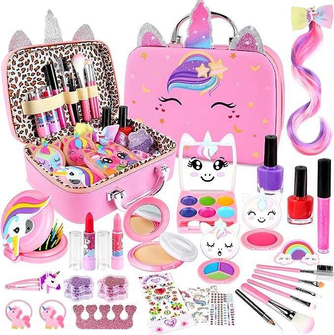 GIFTINBOX Kids Makeup Kit for Girl Toys Washable Girls Makeup Kit for Kids