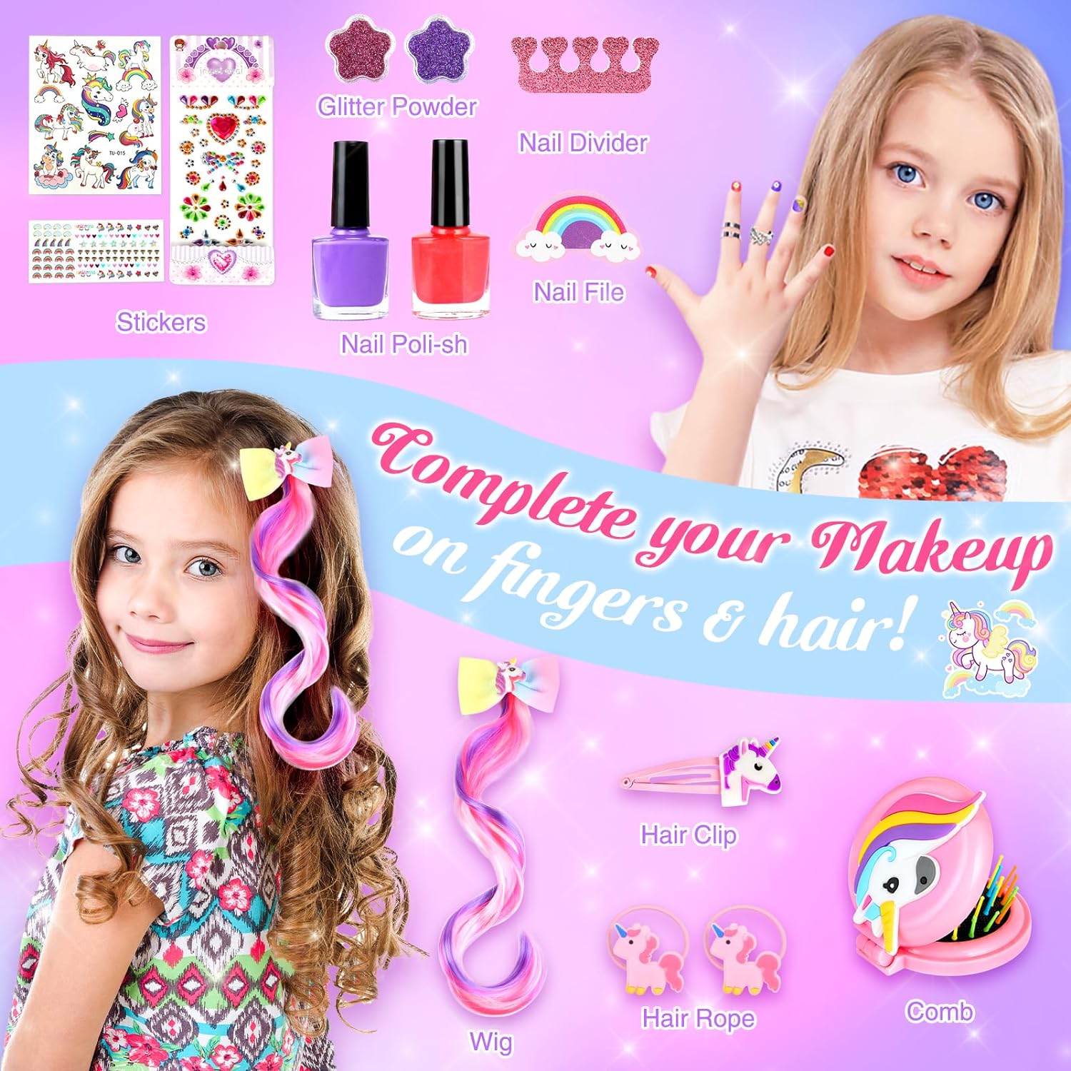 GIFTINBOX Kids Makeup Kit for Girl Toys Washable Girls Makeup Kit for Kids