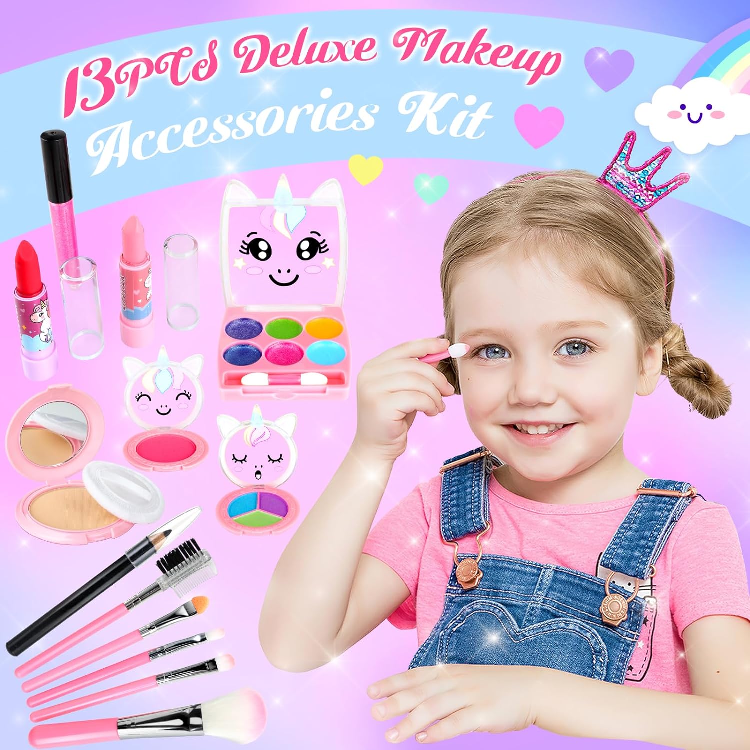 GIFTINBOX Kids Makeup Kit for Girl Toys Washable Girls Makeup Kit for Kids